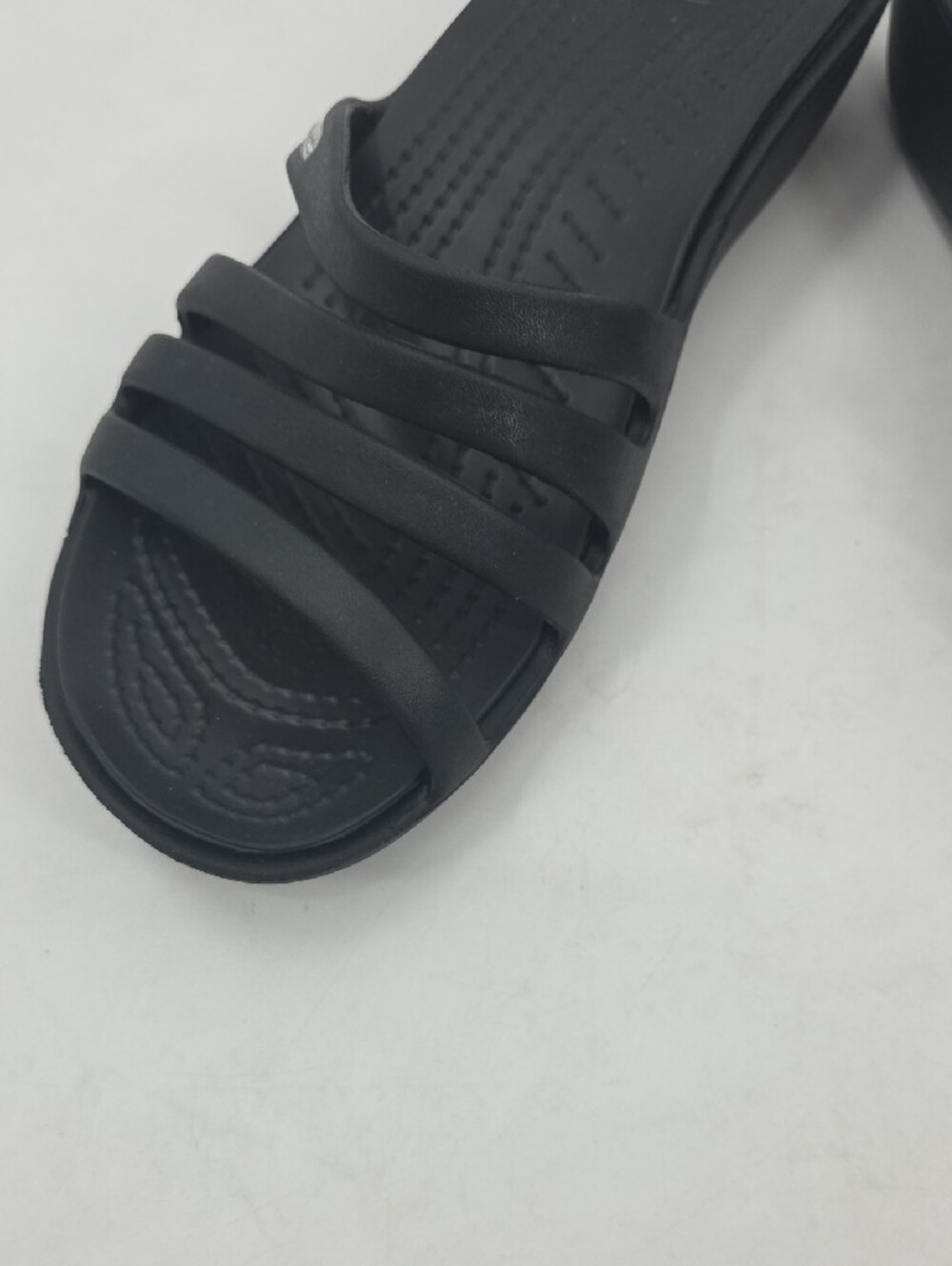 Black CROCS Strappy Slide Sandals - Picture 10 of 16